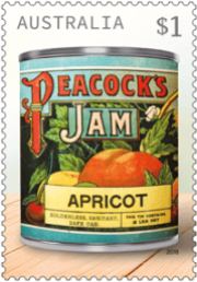 Australia 2018 Vintage Jam Labels $1 Peacock's stamp