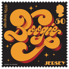 Jersey 2019 1970s Popular Culture 50p Language stamp